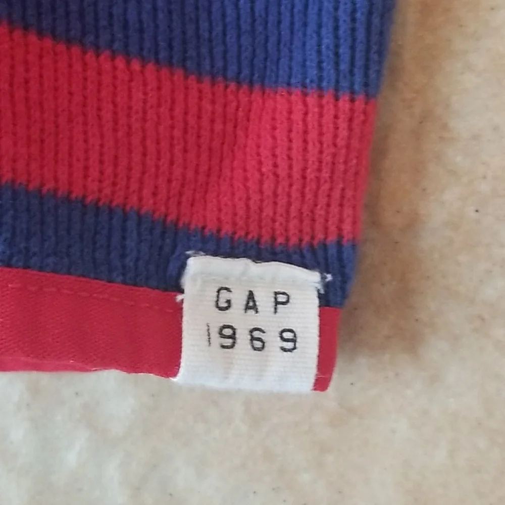 GAP red with blue stripe sweater size 12